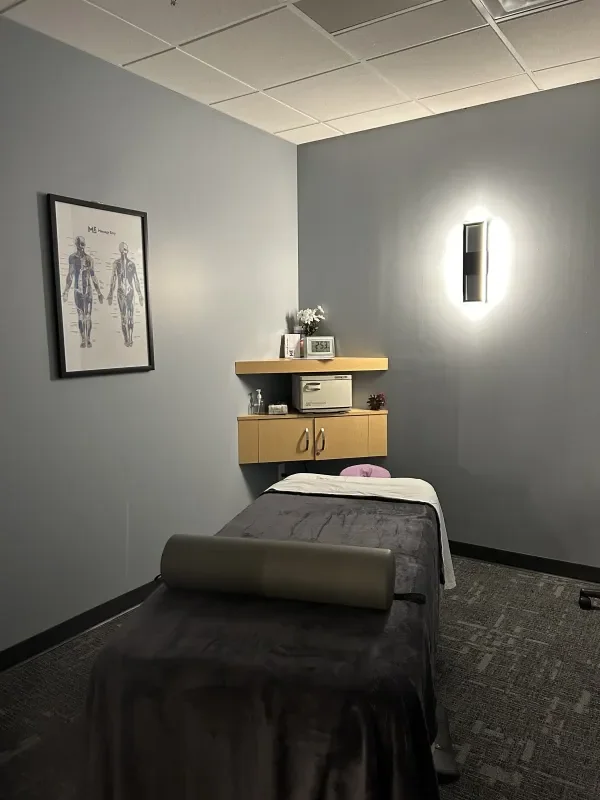 Massage therapy room after a Grime Guardians commercial clean
